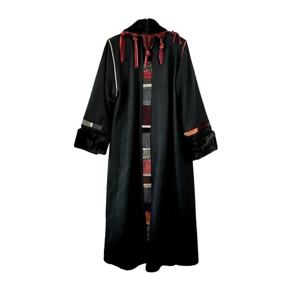 Vintage SFR Santa Fe Recreations Denver wool and silk Fringe Sherpa Coat size M - Picture 3 of 9